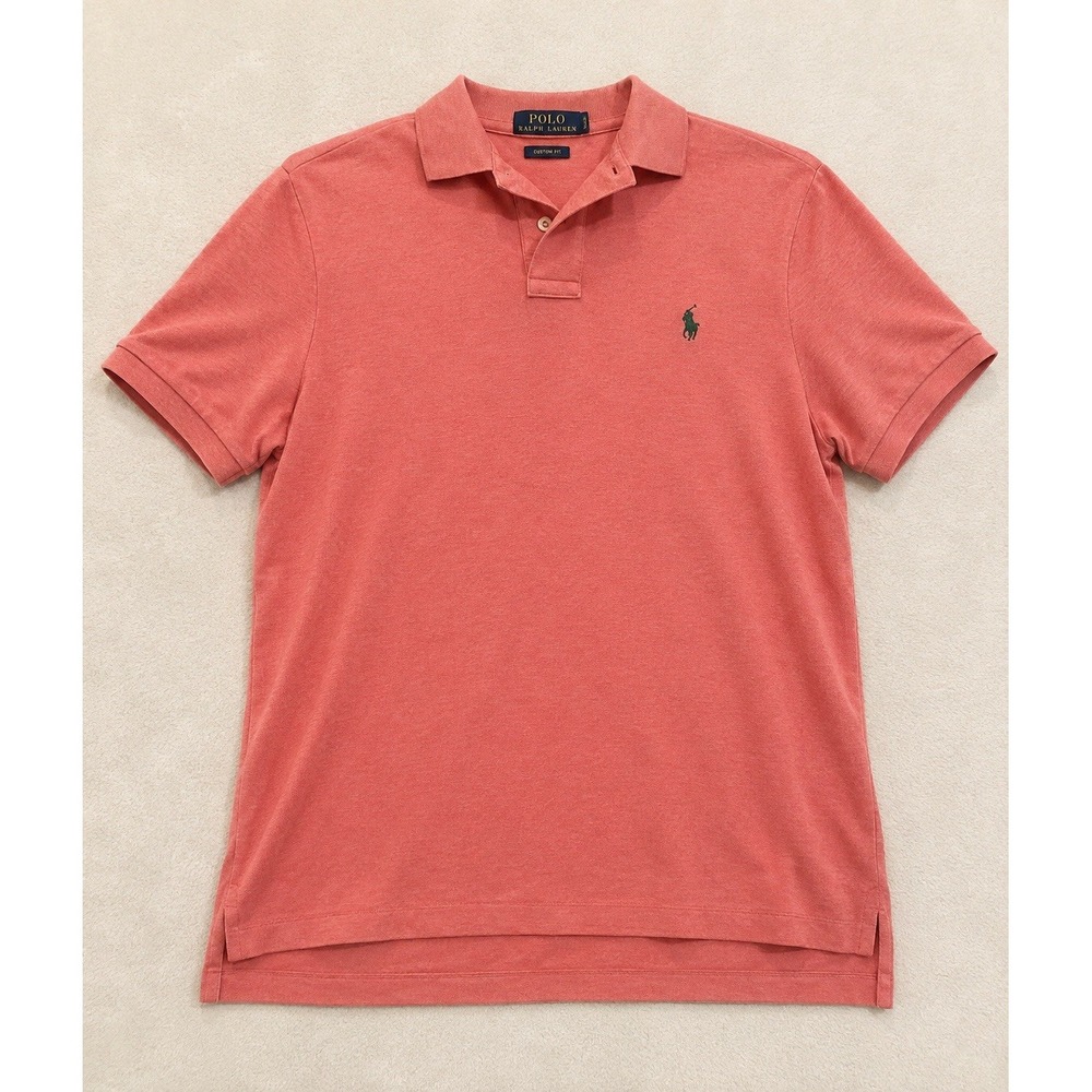 Polo Ralph Lauren Shirt Mens Medium Heathered Peach Short Sleeve Preppy Logo